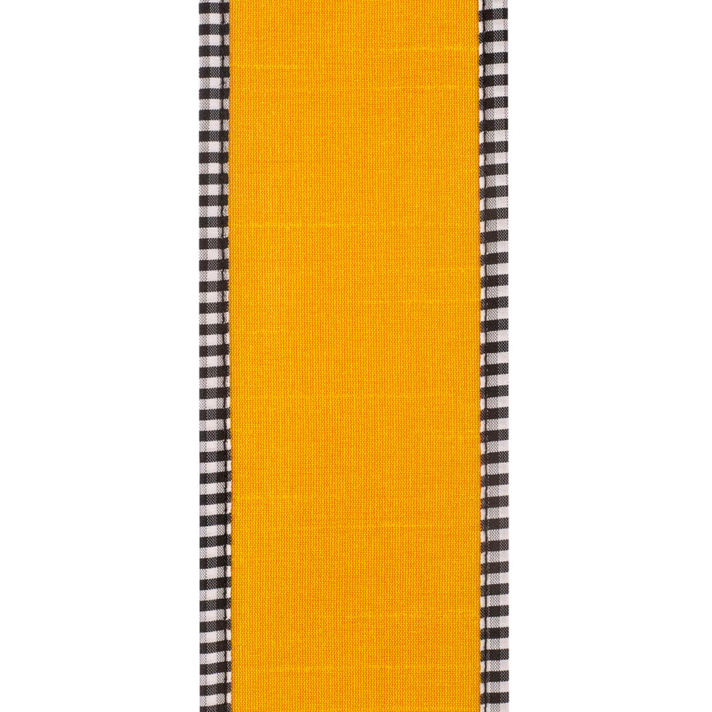 Mustard Dupioni Check Ribbon Roll