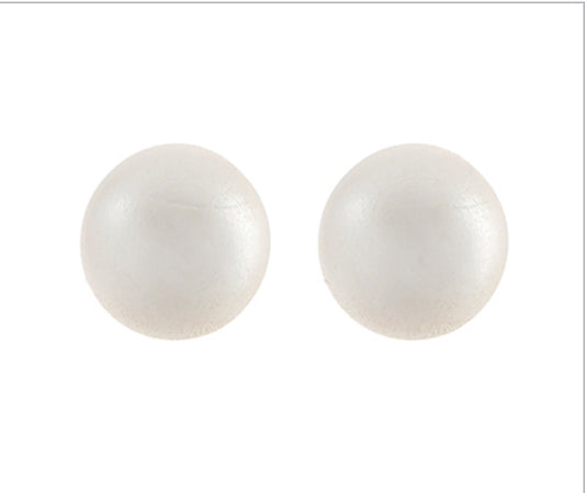 Pearl Dome Wood Earrings