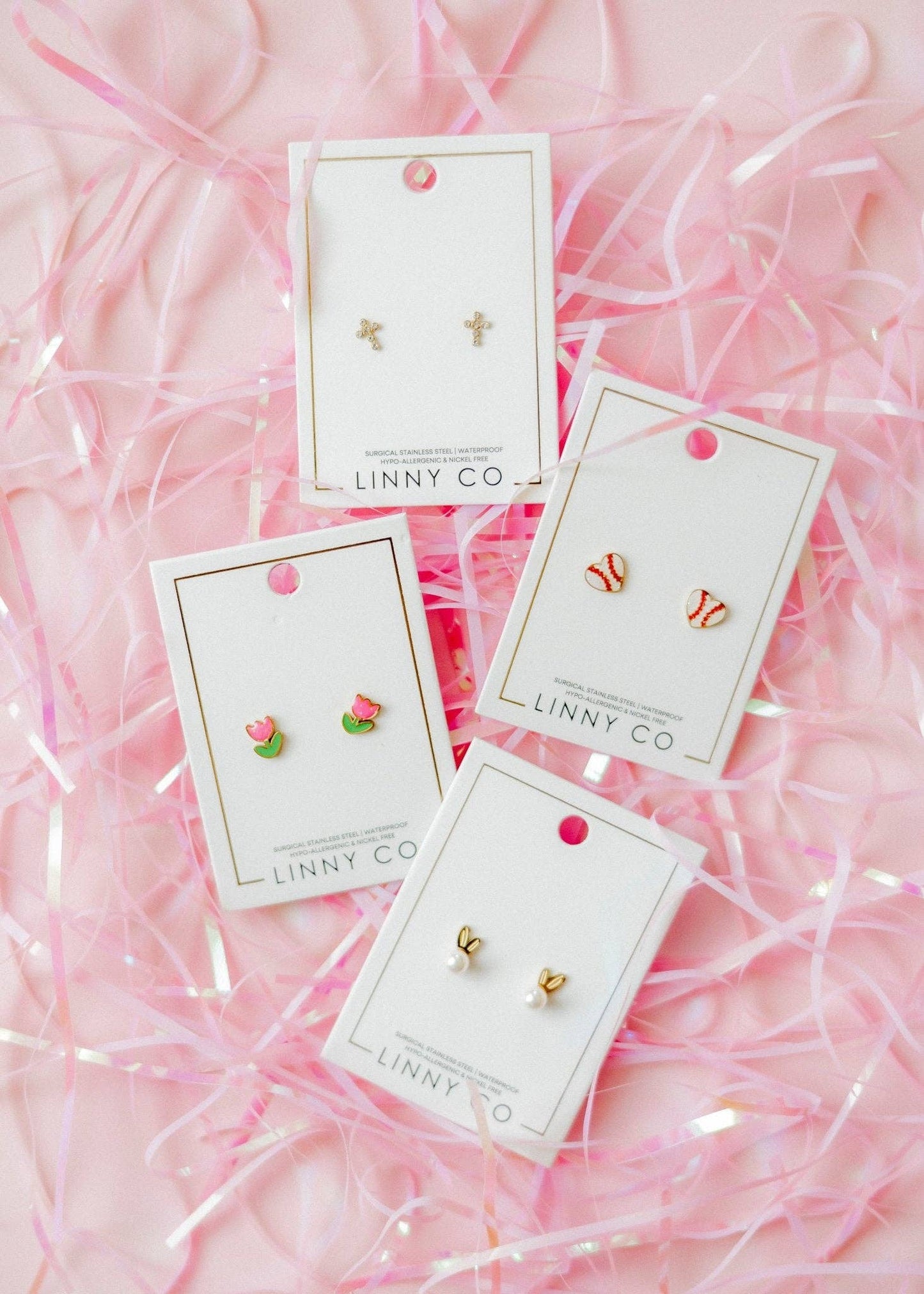 LINNY CO - Screwback Stud Earrings - Heidi Pearl Bunny