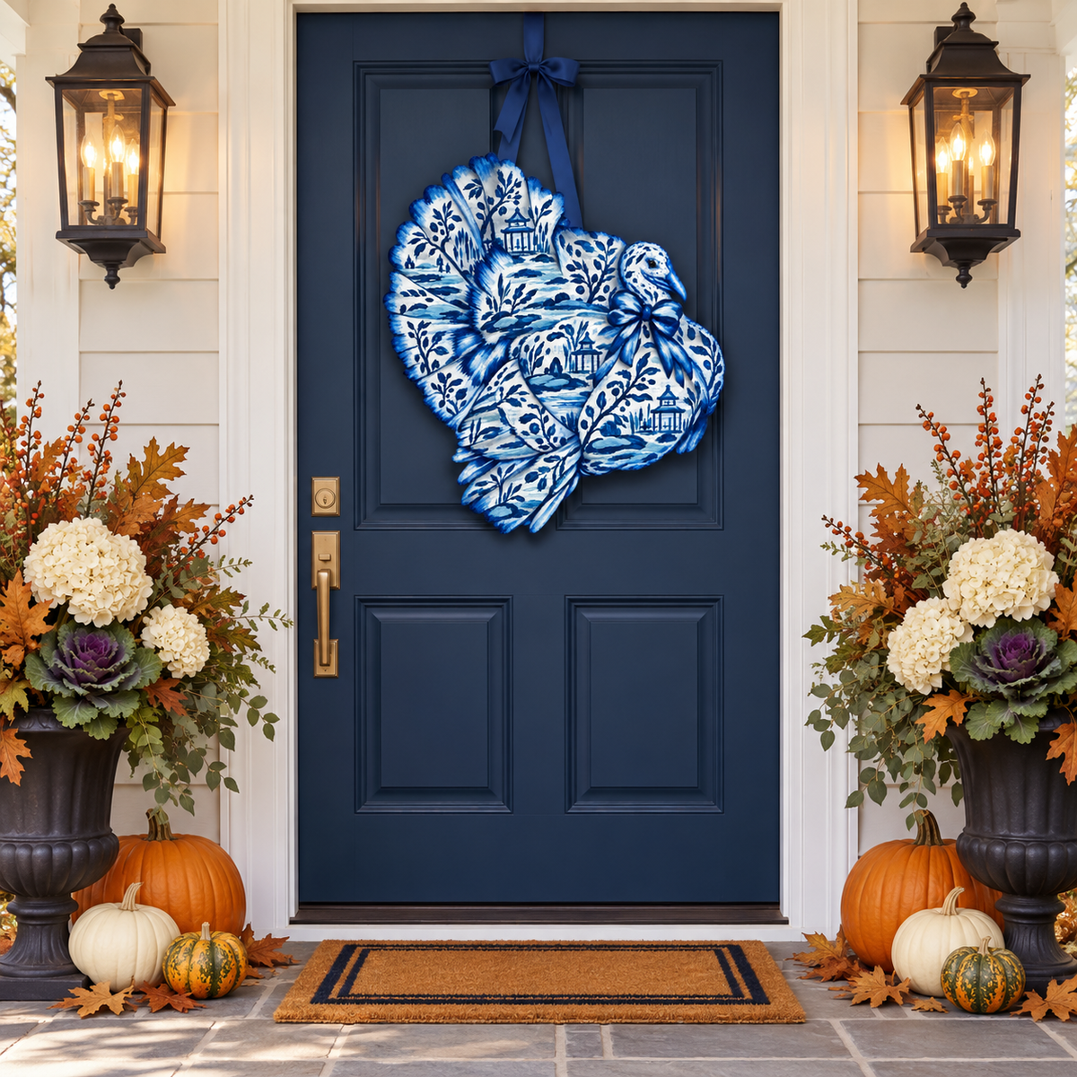 LARGE Designer Chinois Toile Turkey Door Hanger