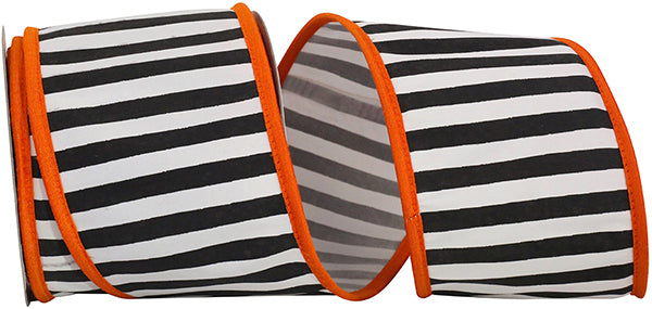 Black & White Railroad Striped Ribbon Roll