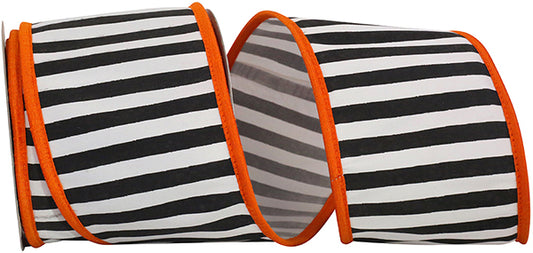 Black & White Railroad Striped Ribbon Roll