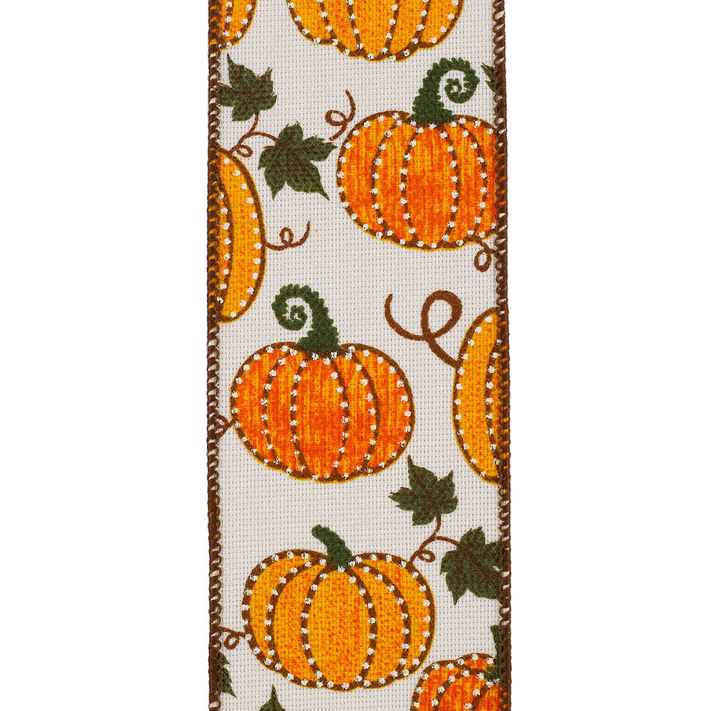 Pumpkin Stitch Hopsack Ribbon Roll
