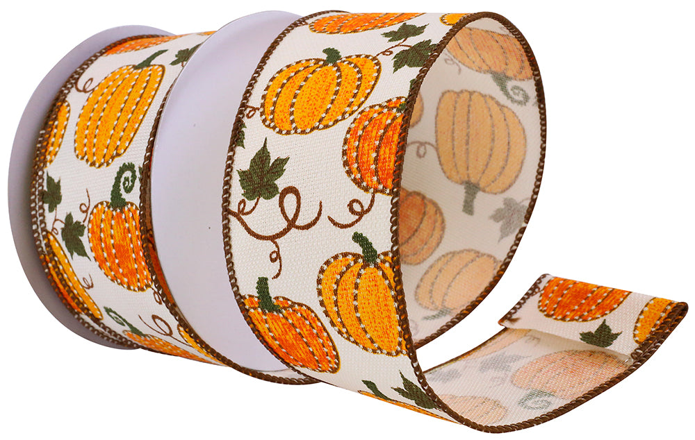 Pumpkin Stitch Hopsack Ribbon Roll