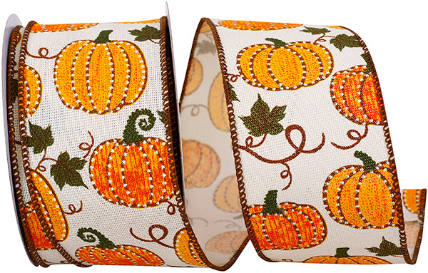 Pumpkin Stitch Hopsack Ribbon Roll