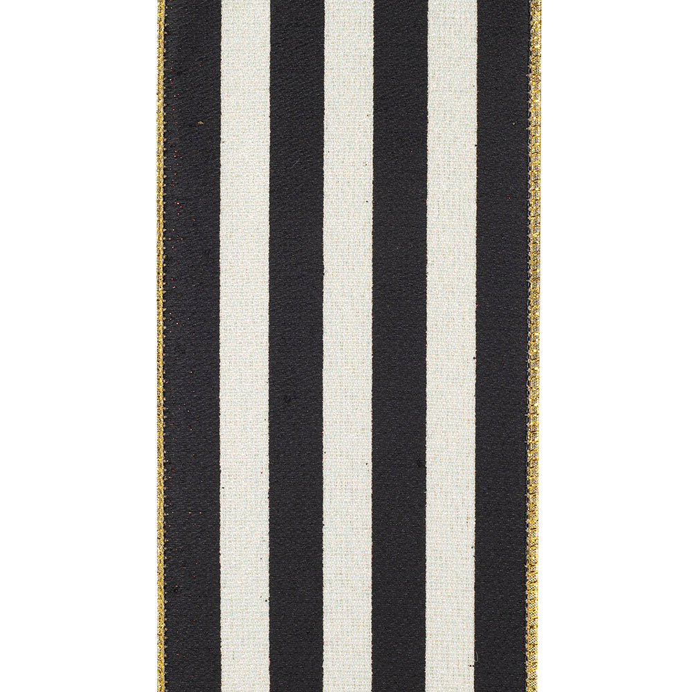 Black & White Striped Sparkle Ribbon Roll