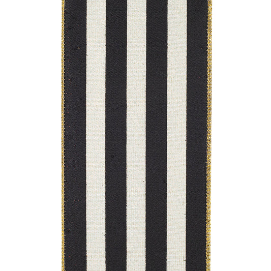 Black & White Striped Sparkle Ribbon Roll