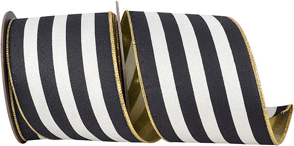 Black & White Striped Sparkle Ribbon Roll
