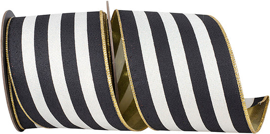 Black & White Striped Sparkle Ribbon Roll