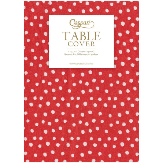 Small Dots Red Paper Linen Print Airlaid Tablecover