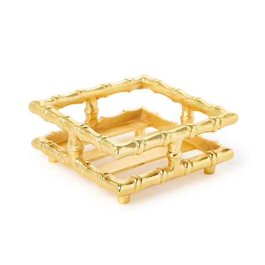 Golden Bamboo Cocktail Napkin Holder