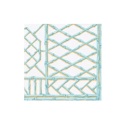 Caspari Cocktail Napkin/ Bamboo Screen Robin’s Egg