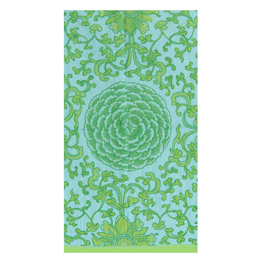 Caspari Guest Napkin/ Indigo Garden Jade Turquoise
