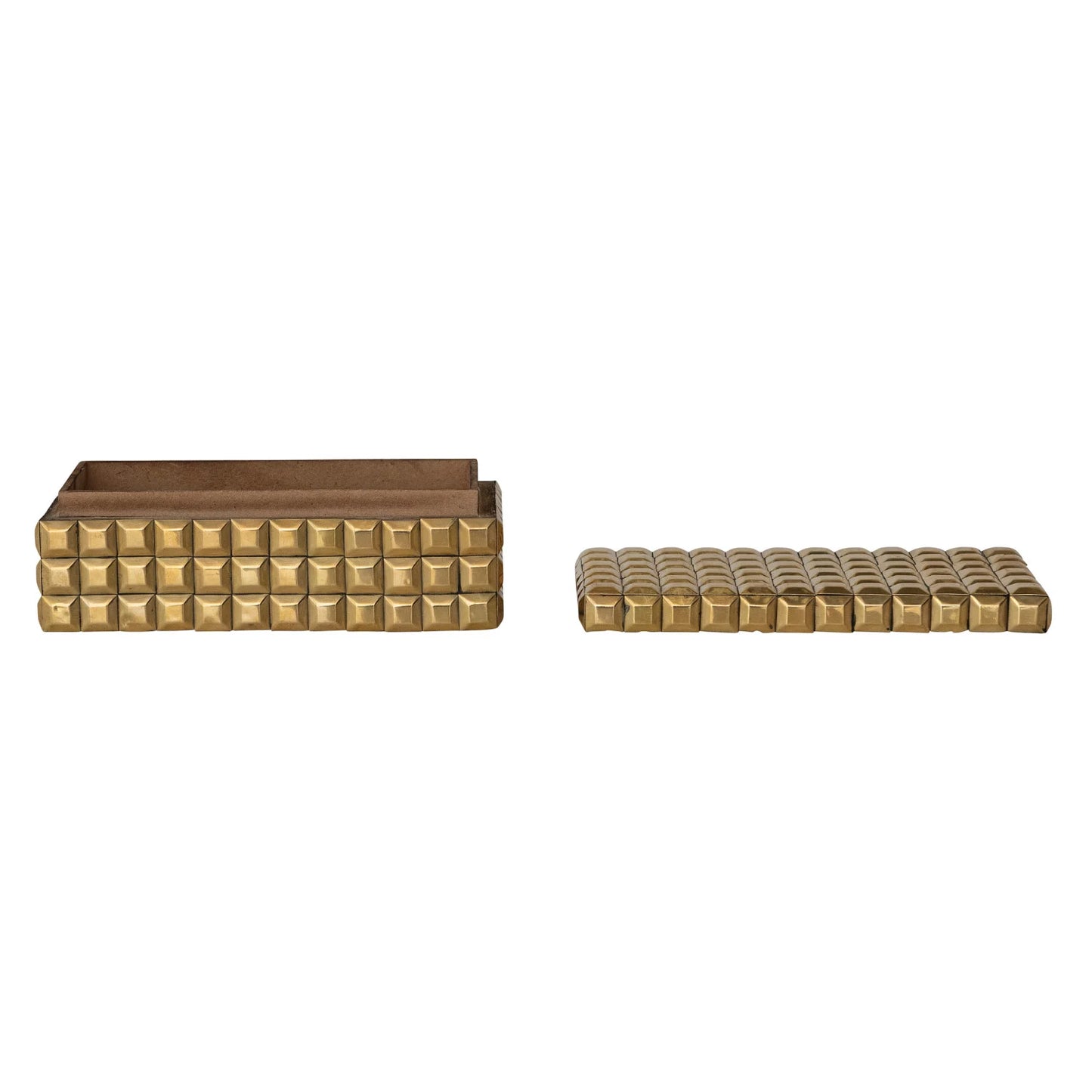 Gold Finish MDF & Brass Studded Box
