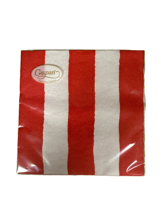 Caspari Cocktail Napkin/ Cafe Stripe Red
