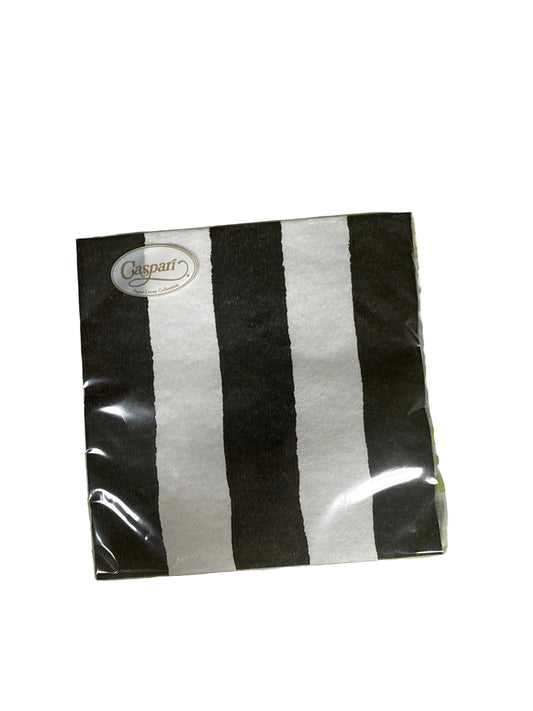 Caspari Cocktail Napkin/ Cafe Stripe Black