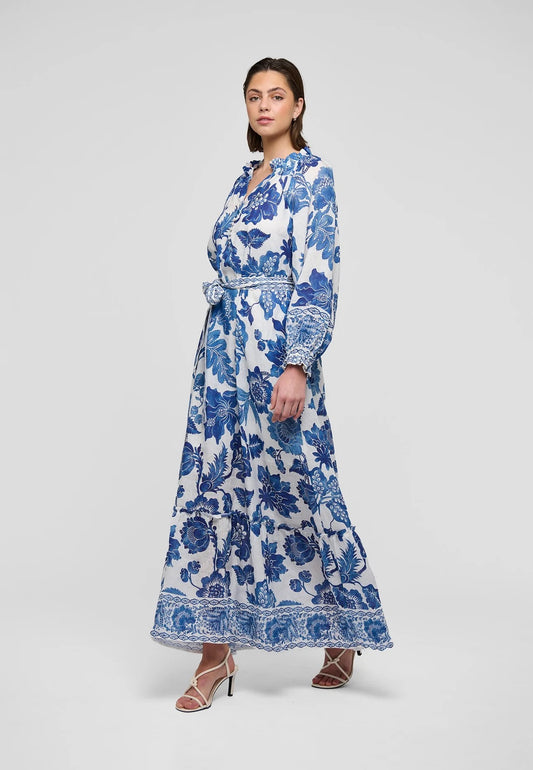 IdaniaDEA Blue and White Maxi Dress
