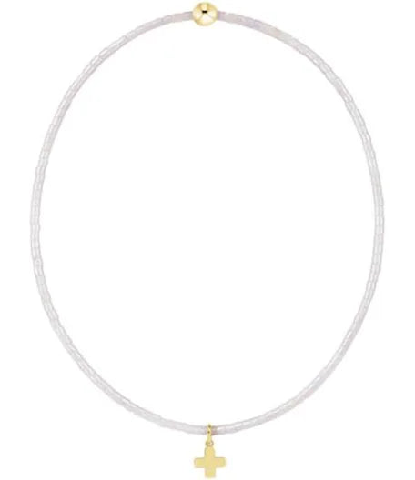 Enewton Hope Classic Silky White  Signature Cross Small Gold Charm