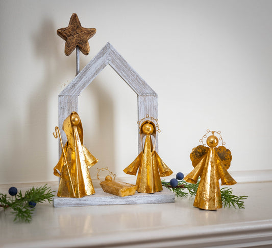 Mini Gold Holy Family Set Nativity
