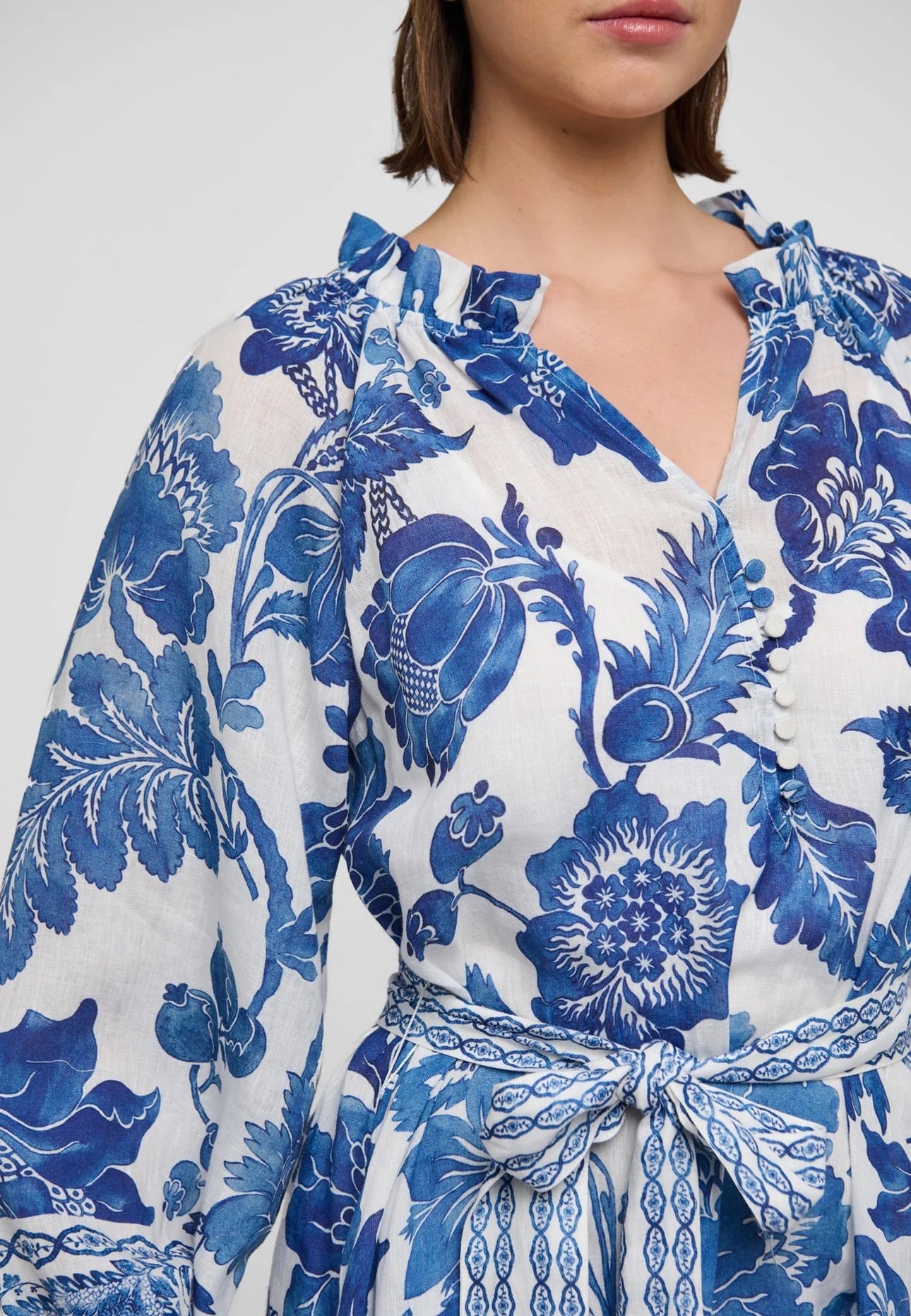 IdaniaDEA Blue and White Maxi Dress