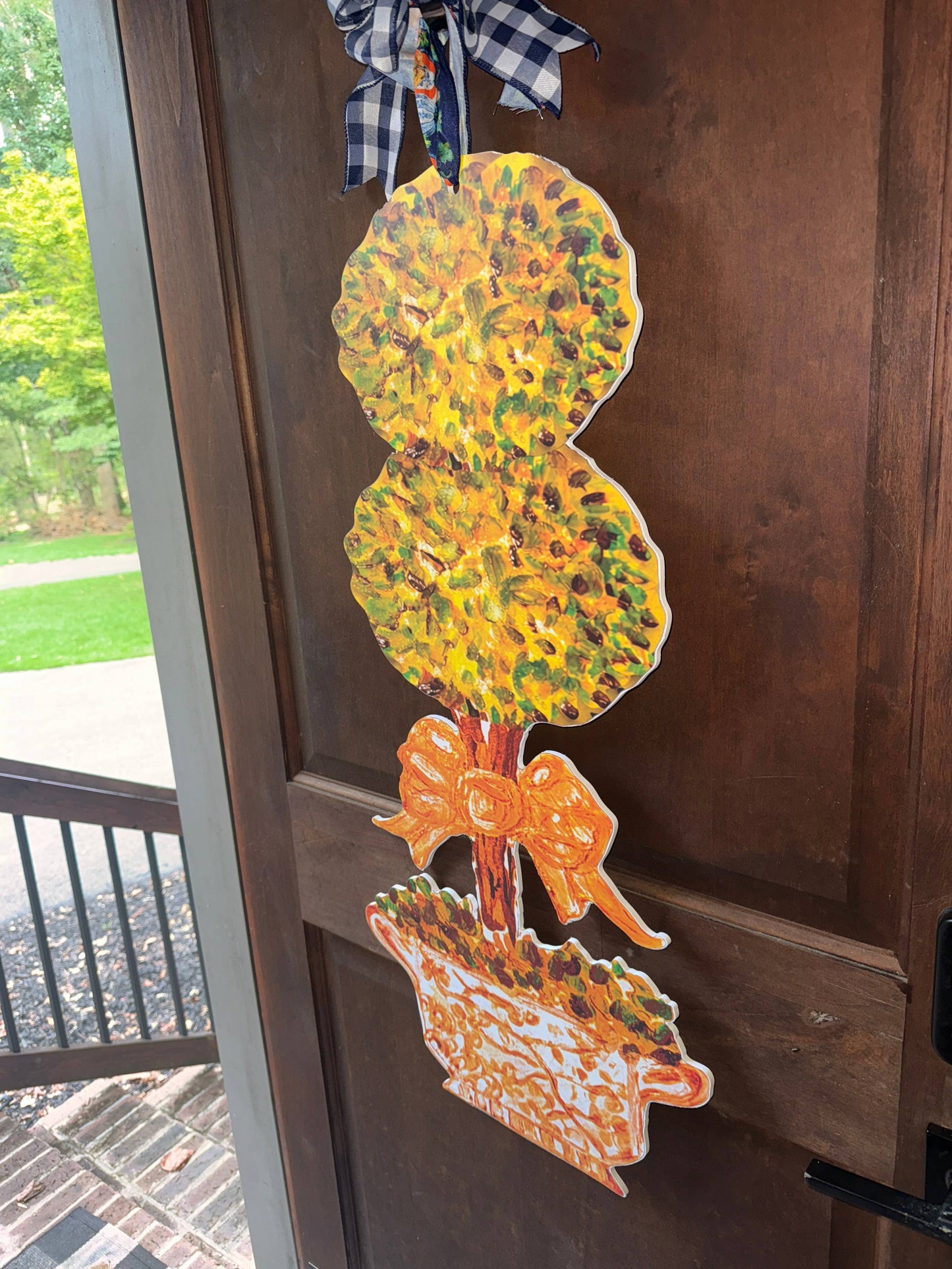 LARGE Designer Golden Hour Topiary Ginger Jar Door Hanger