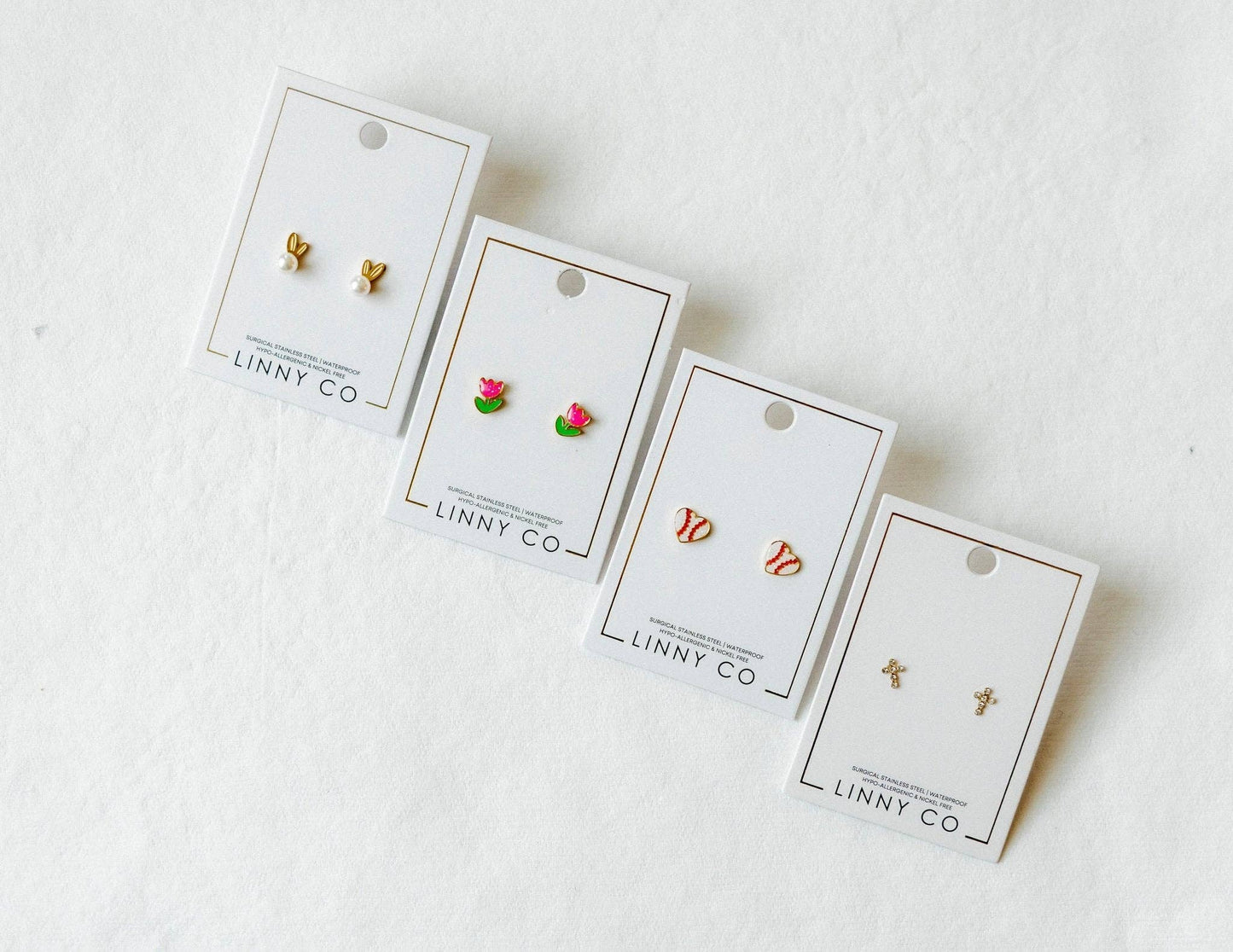 LINNY CO - Screwback Stud Earrings - Heidi Pearl Bunny