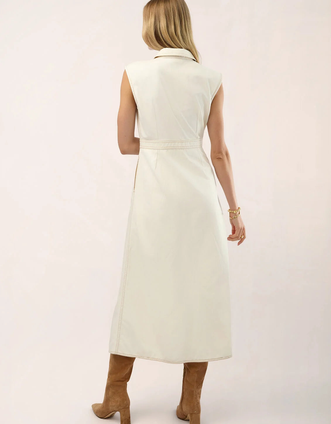 Lainey Denim Dress Antique White