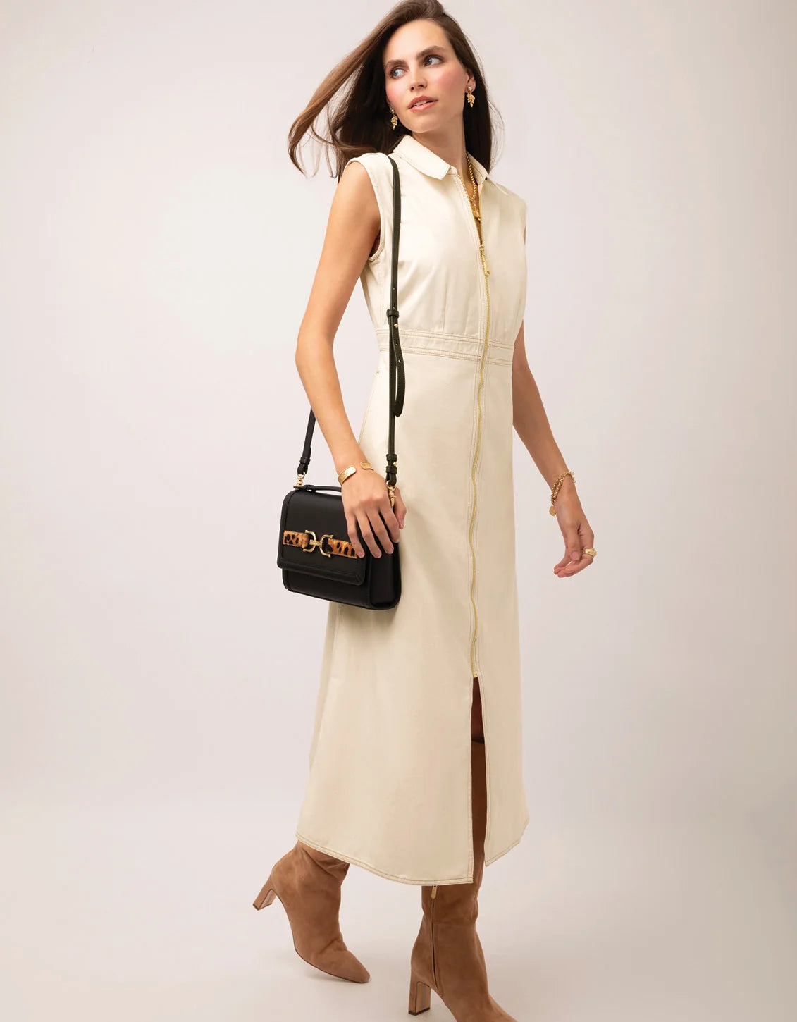 Lainey Denim Dress Antique White