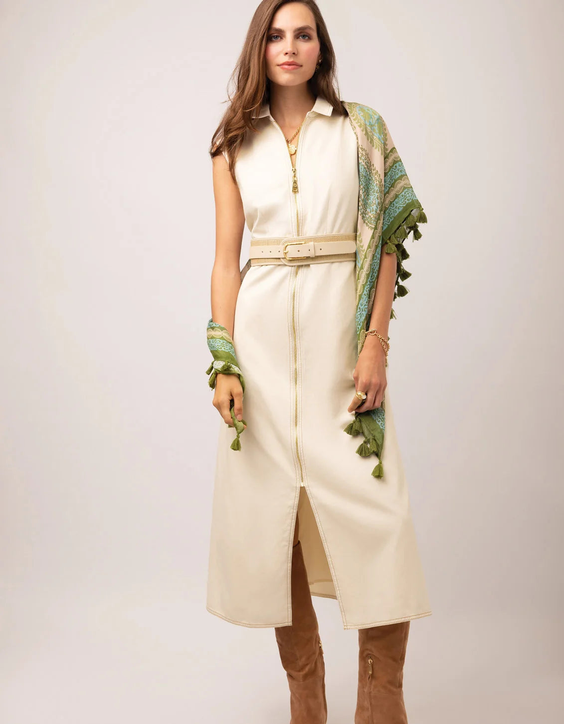 Lainey Denim Dress Antique White