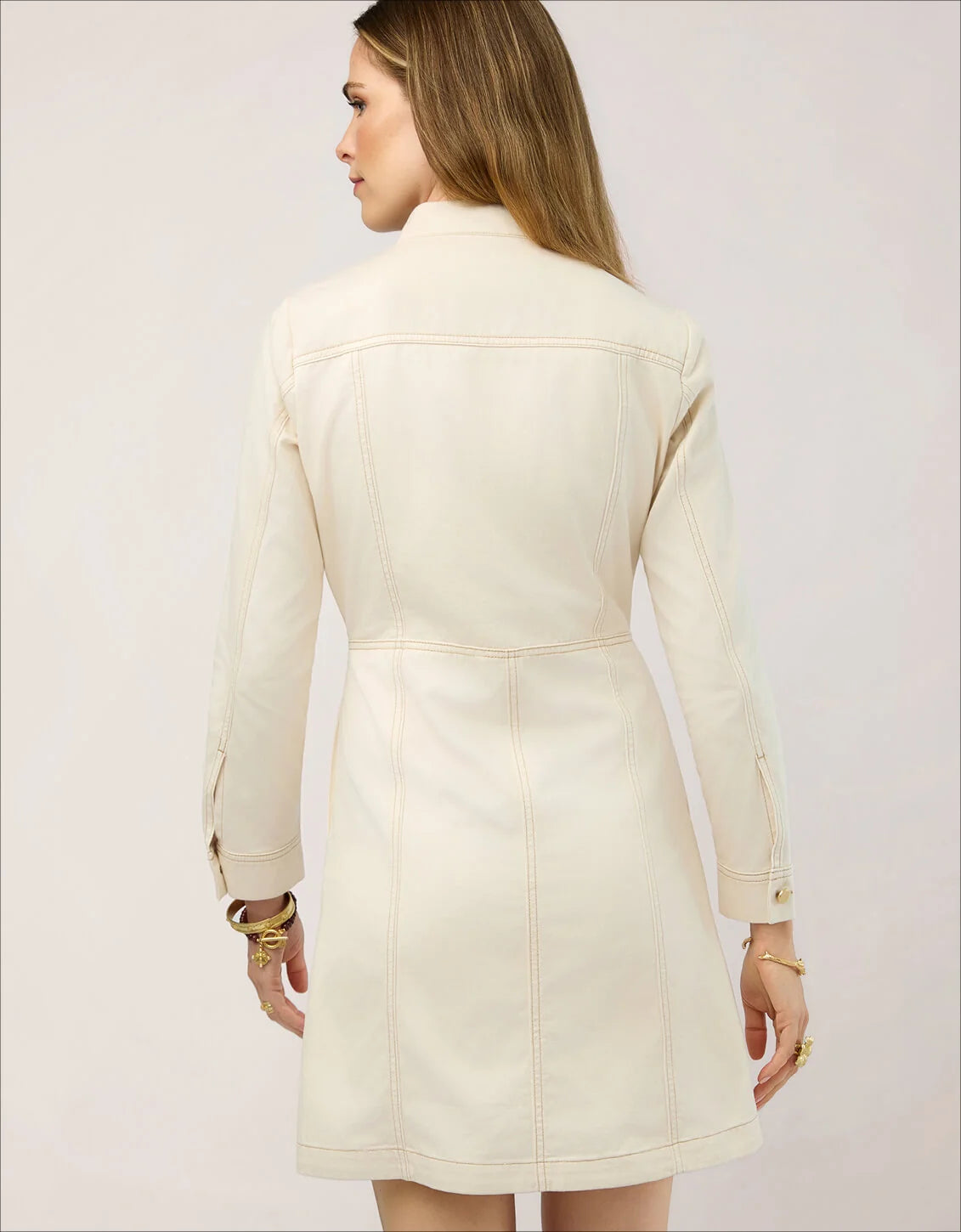 Morgan Denim Dress Antique White