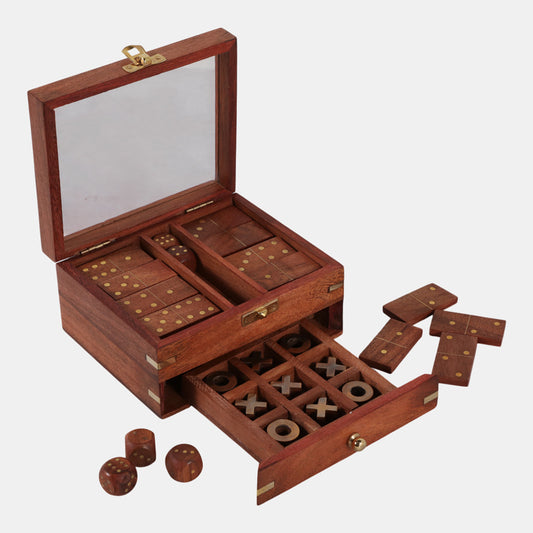 Brown & Gold 3 in 1 Game Set