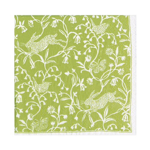 Caspari Luncheon Napkin/ Hedgerow Moss Green