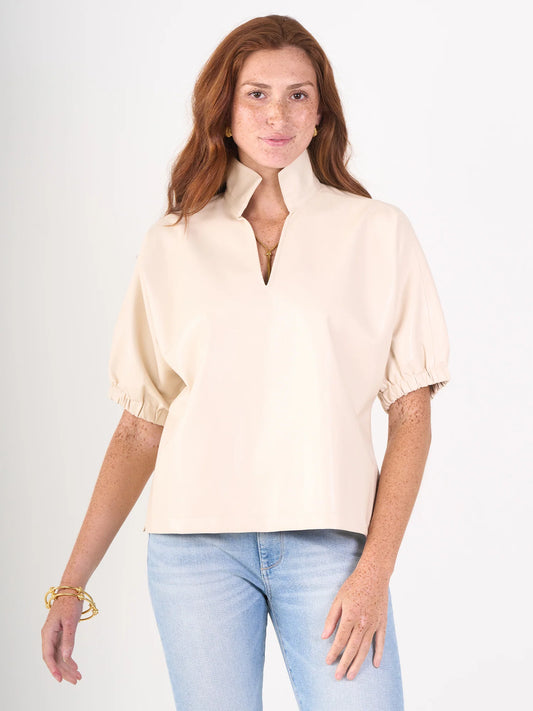 Poppy Top in Sandshell Vegan Leather
