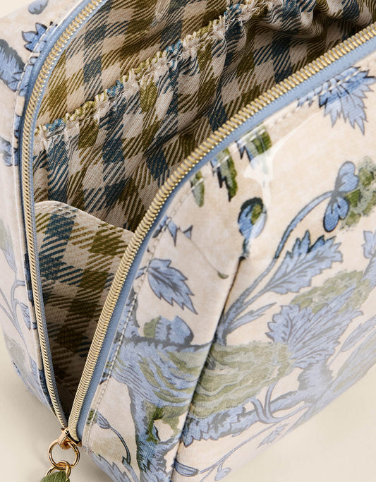 Large Cosmetic Pouch Japonica Bird Green