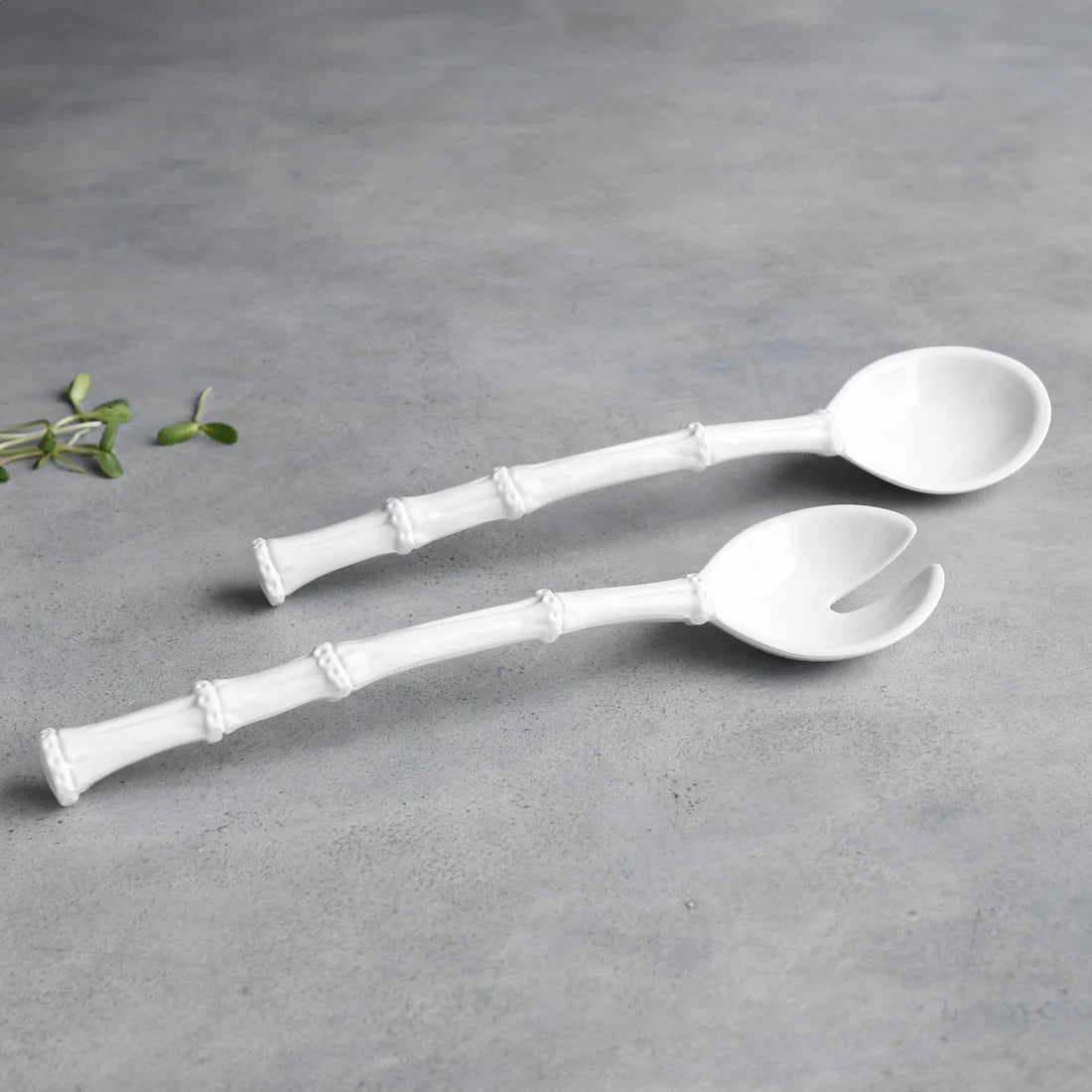 VIDA White Bamboo Large Salad Servers