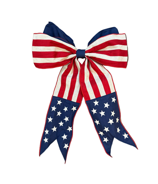 18” Premade Red & Blue Stars Bow