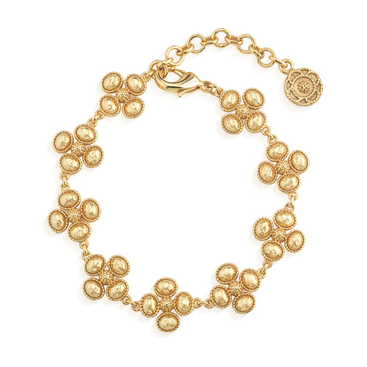 Berry Clover Linear Bracelet (7+2”) Gold