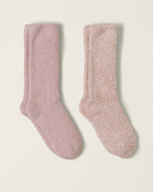 Barefoot Dreams Heathered Socks “Dusty Rose”