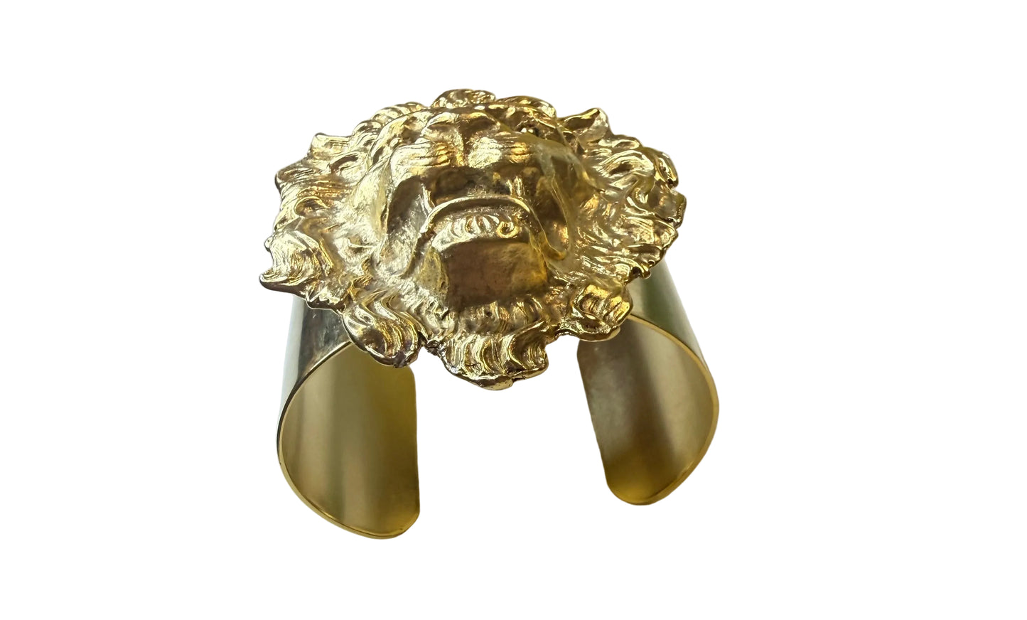 Gold Lion Head Cuff
