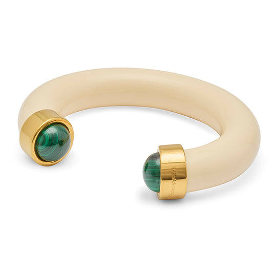 Ivory Resin Malakite Bangle