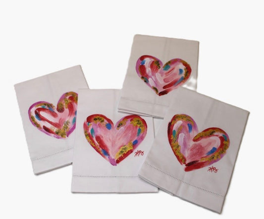 Abstract Heart Tea Towel