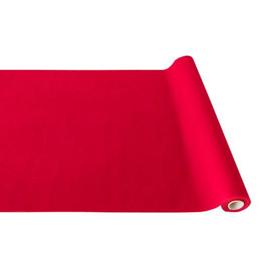 Hester & Cook Fabric Table Runner Red Flocked