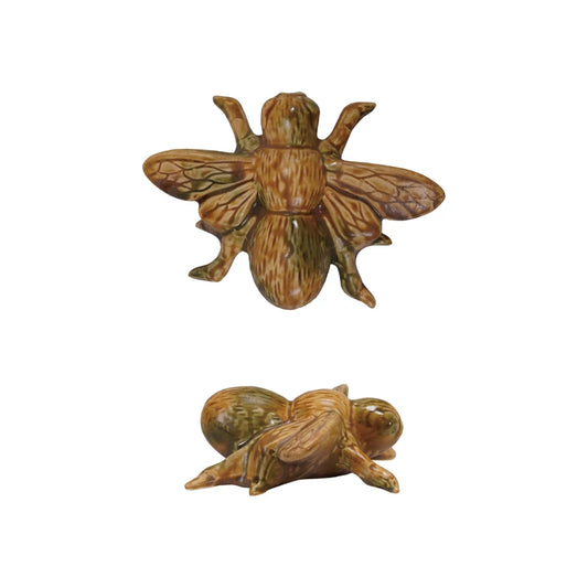 Glazed Stoneware Bee (Colors Vary)