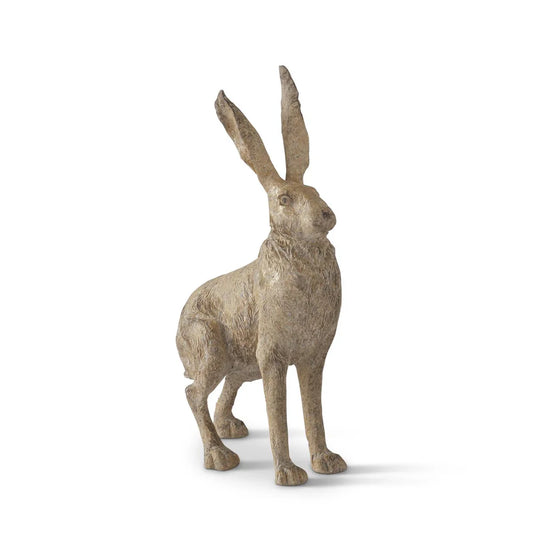 20.75” Weathered Gold Speckled Resin Garden Rabbit