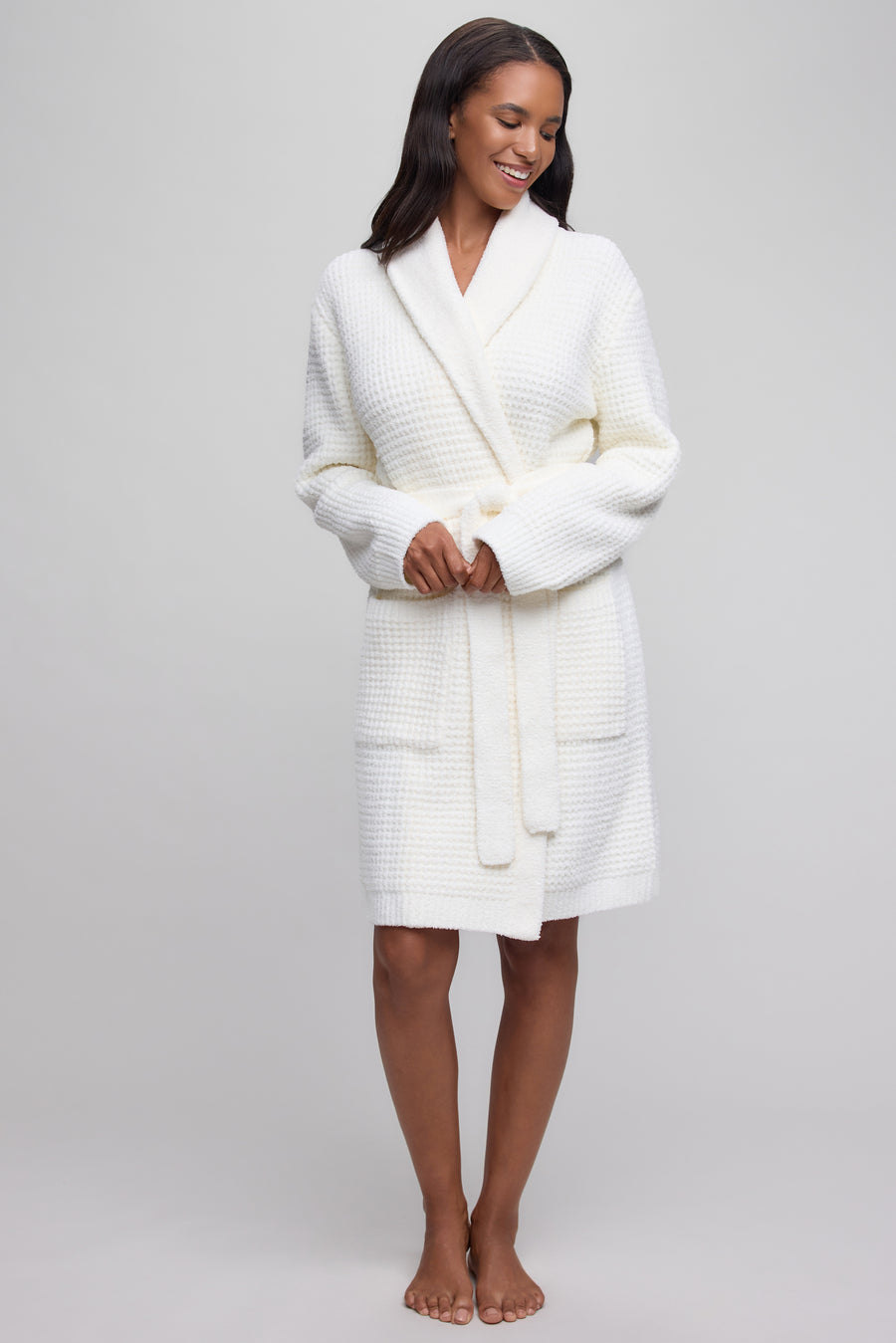 CozyChic® Waffle Robe in Pearl