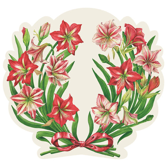 Hester & Cook Seasonal Placemats Amaryllis | 12 Pack