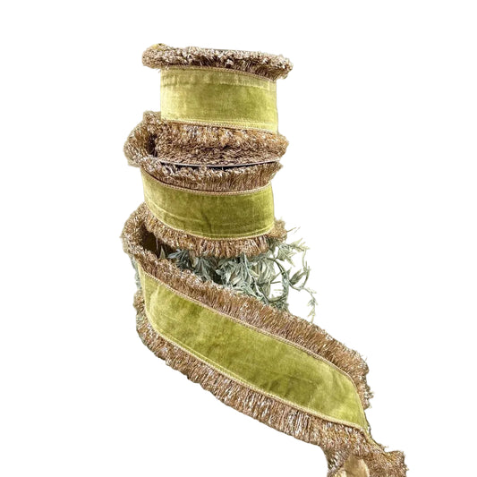 JME Apple Velvet DBL Sided Trim/Back Metallic Ribbon