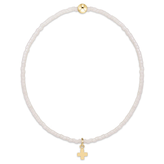 hope classic milkshake bracelet - signature cross small gold charm