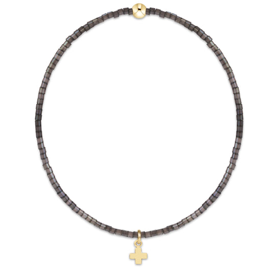 hope classic moonlight bracelet - signature cross small gold charm