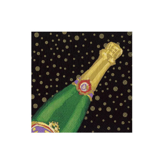 Caspari Cocktail Napkins Sparkling Black